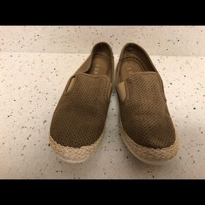 Esprit brown slip on mule espadrille sole